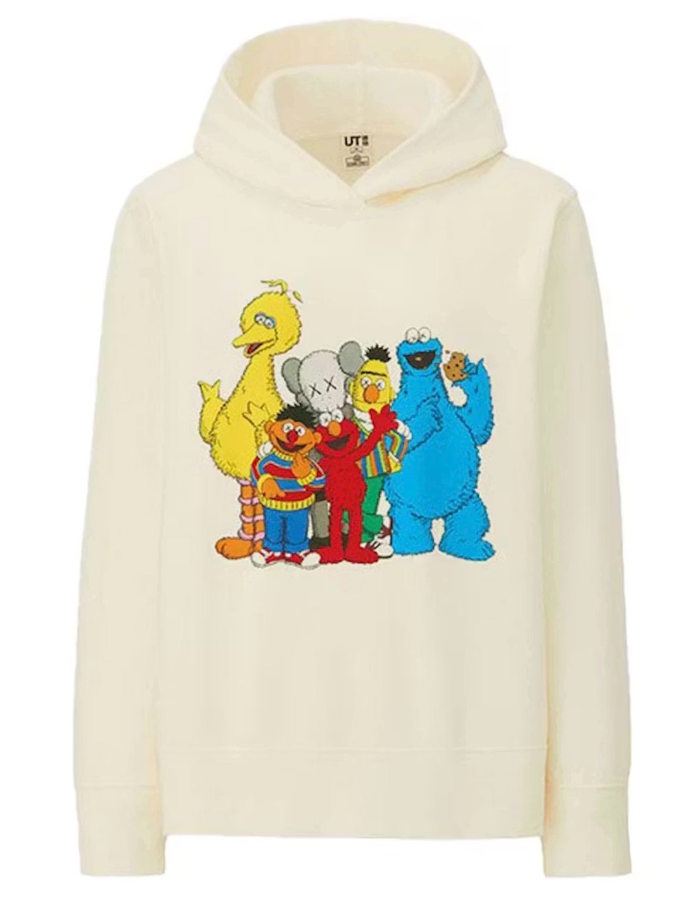 2018 FW18 KAWS x Uniqlo x Sesame Street Group #2 Hoodie Large Preowned Excellent